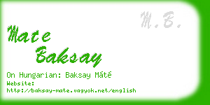 mate baksay business card
